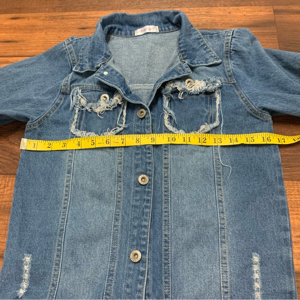Alisa Style Women’s Size S Denim Jacket Jean Jacket Many Accents and Grunged - Picture 5 of 9